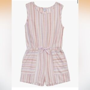 Splendid Linen Pastel Stripe Sleeveless Romper